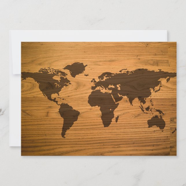 Mapa del mundo de la madera quemada (Anverso)