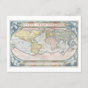 Mapa del mundo de la postal de 1570