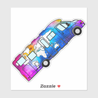 mapa del mundo de las acuarelas RV - PEGATINA