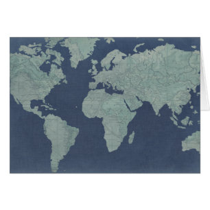 Mapa del mundo de las líneas azules