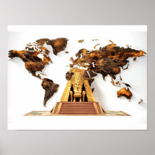 Mapa del mundo del arte mural con Poster de diseño
