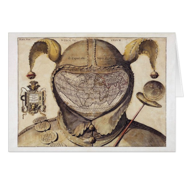 Mapa del mundo del casquillo del tonto (Anverso (Horizontal))