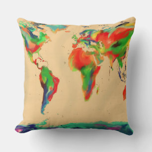Mapa del mundo del color - Cojín decorativo