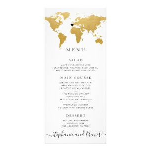 Mapa del mundo del oro de la moda con tarjeta opci