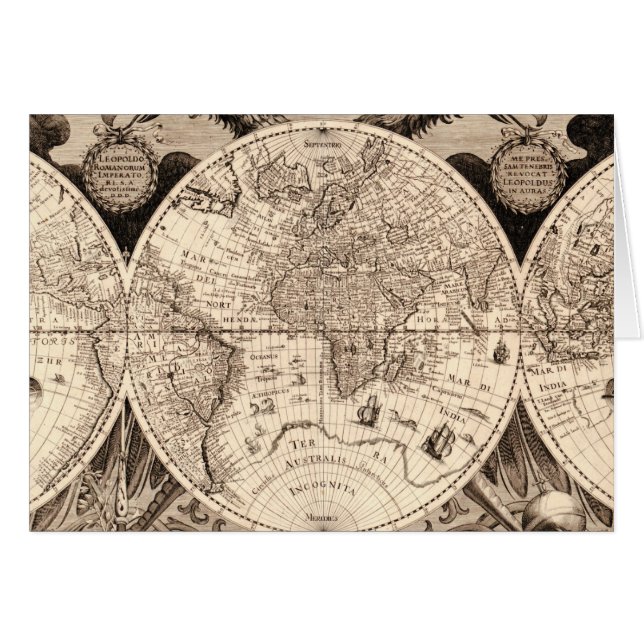 Mapa del mundo del vintage (Anverso (Horizontal))