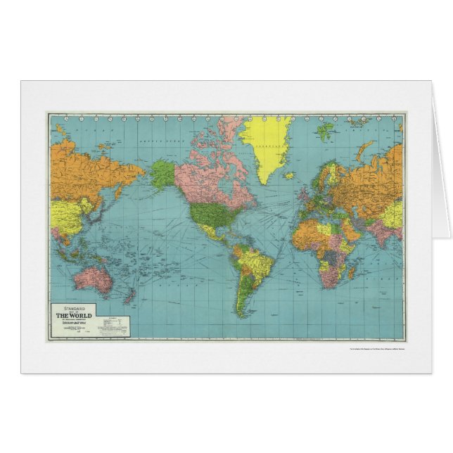 Mapa del mundo detallado 1942 de WWII (Anverso (Horizontal))