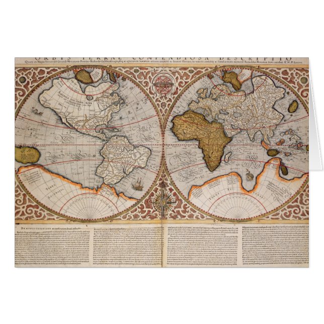 Mapa del mundo doble del hemisferio, 1587 (Anverso (Horizontal))