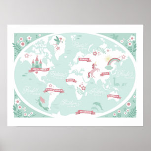 Mapa del mundo encantado - Arte infantil
