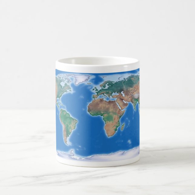 Mapa del mundo global de la taza de café (Centro)