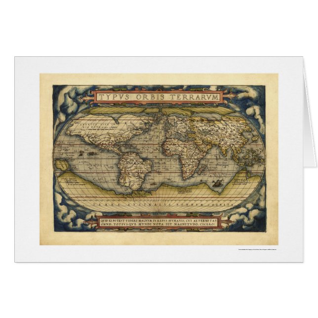 Mapa del mundo por Ortelius 1570 (Anverso (Horizontal))
