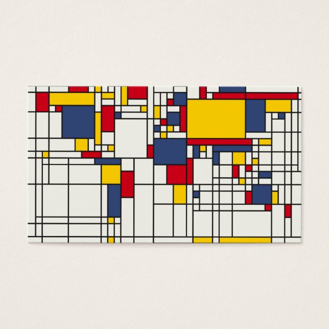 Mapa del mundo Resumen del estilo de Mondrian (Frente)