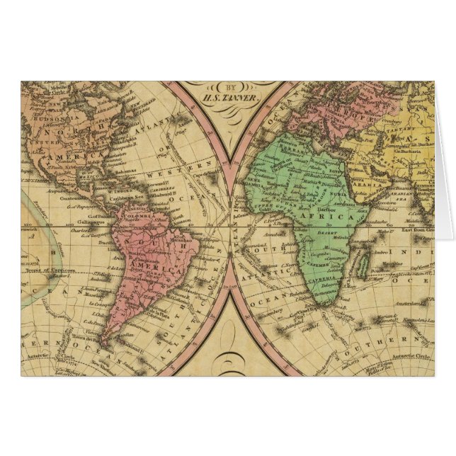 Mapa del mundo sobre la proyección global (Anverso (Horizontal))