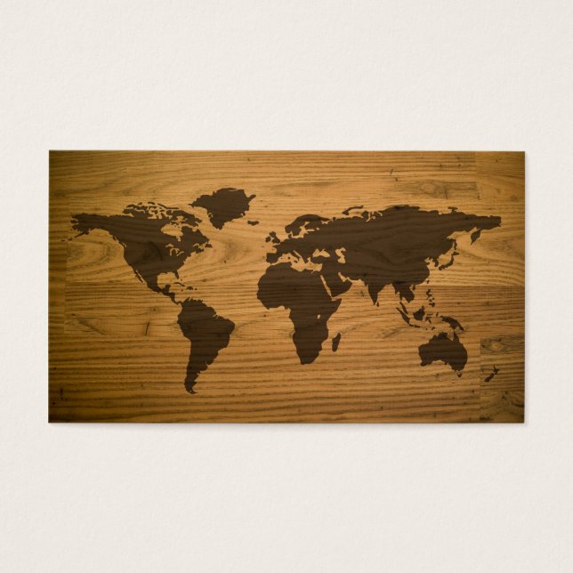 Mapa del mundo texturizado de Woodgrain (Frente)