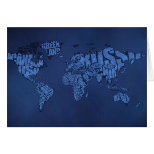 Mapa del mundo tipográfico (oscuro)