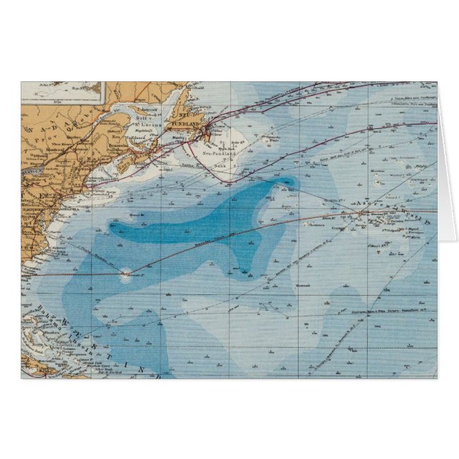 Mapa del Océano Atlántico Norte (Anverso (Horizontal))