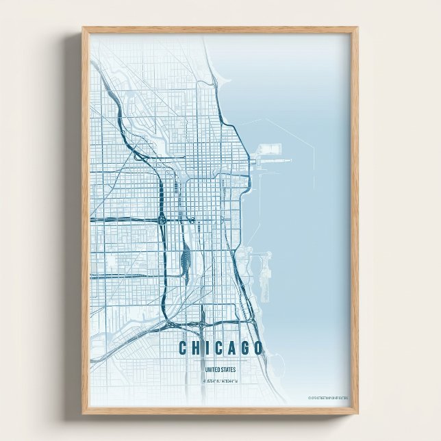 Mapa del Océano de Chicago Impresión Arte de Pared (Subido por el creador)
