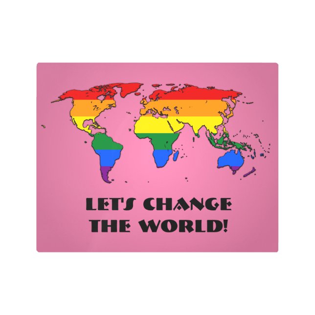 Mapa del Orgullo LGBT del arte de la muralla Metal (Anverso)