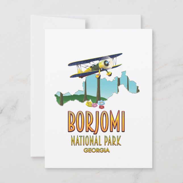 Mapa del Parque Nacional Borjomi Georgia (Anverso)