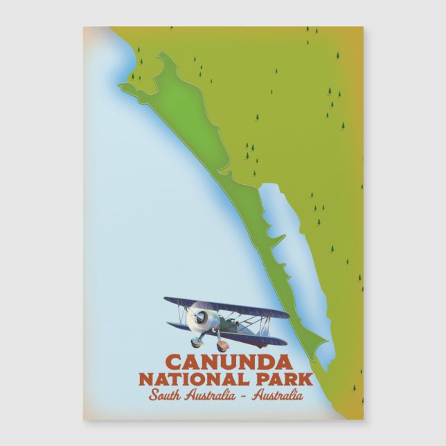 Mapa del parque nacional Canunda Sur de australia (Anverso)