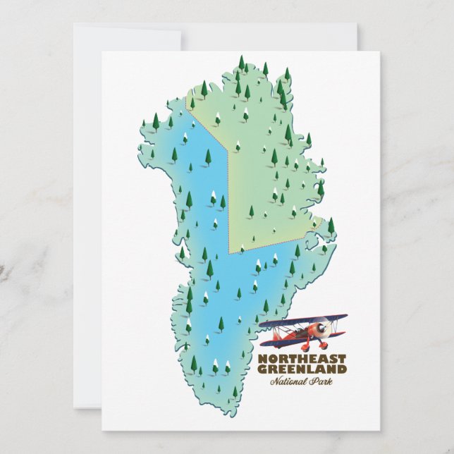 Mapa del Parque Nacional del Noreste de Groenlandi (Anverso)