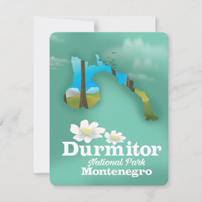 mapa del parque nacional Durmitor, Montenegro (Anverso)