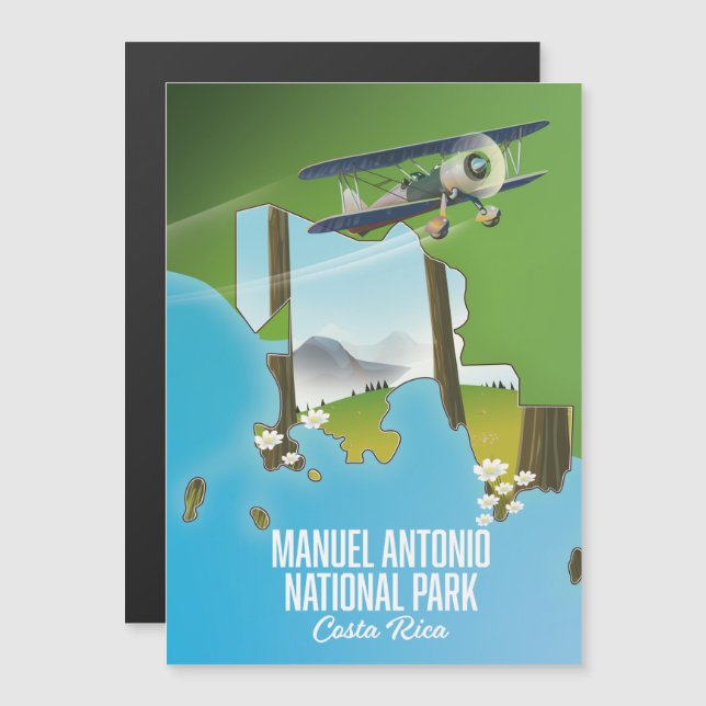 Mapa del Parque Nacional Manuel Antonio, Costa Ric (Anverso/Reverso)