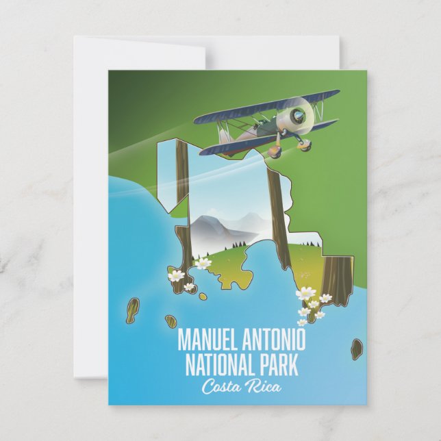 Mapa del Parque Nacional Manuel Antonio, Costa Ric (Anverso)