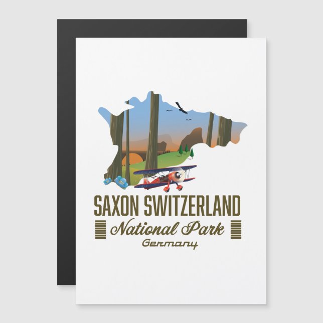 Mapa del Parque Nacional Suiza Saxon (Anverso/Reverso)