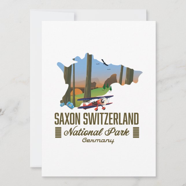 Mapa del Parque Nacional Suiza Saxon (Anverso)