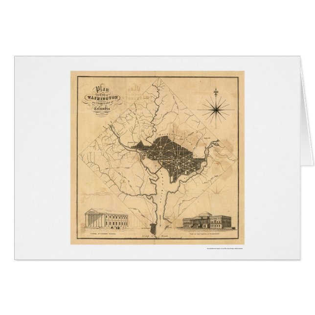 Mapa del plan de la ciudad del Washington DC por (Anverso (Horizontal))