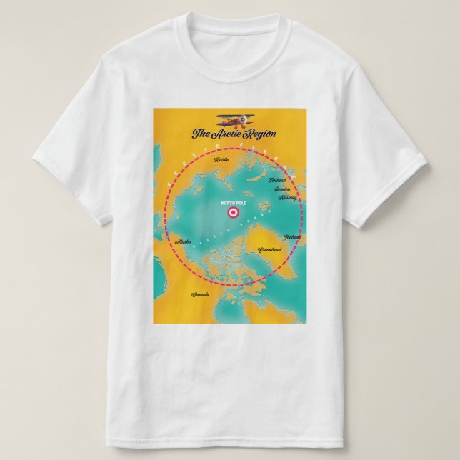 Mapa del polo norte de la región ártica (Diseño del anverso)