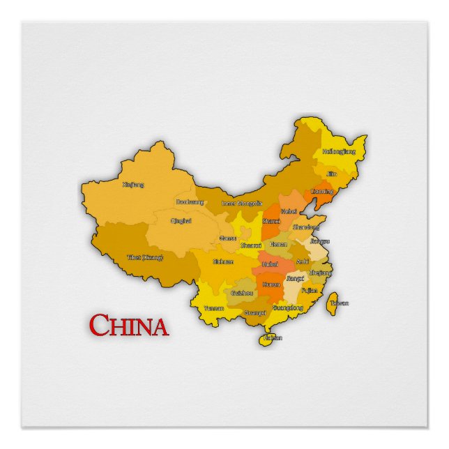 Mapa del Poster de China (Anverso)