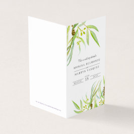 Mapa del programa de detalles del boda verde Eucal