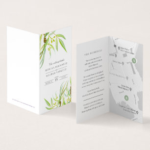 Mapa del programa de detalles del boda verde Eucal