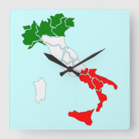 Mapa del reloj cuadrado de Italia.