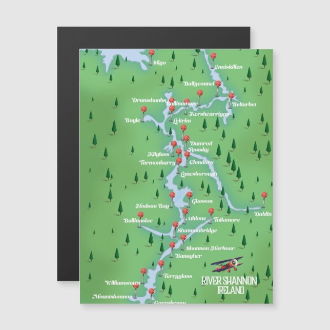 Mapa del río Shannon Irlanda (Anverso/Reverso)