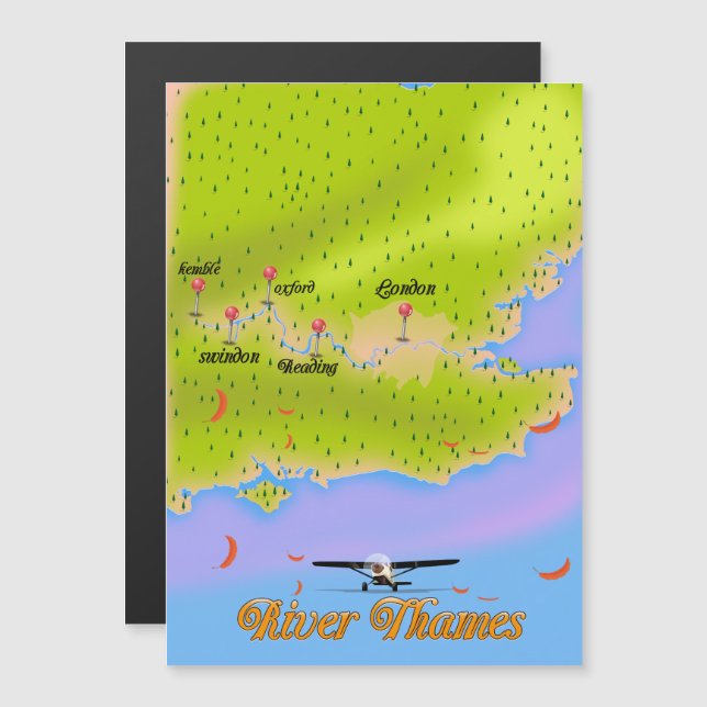 Mapa del río Támesis Londres Inglaterra (Anverso/Reverso)