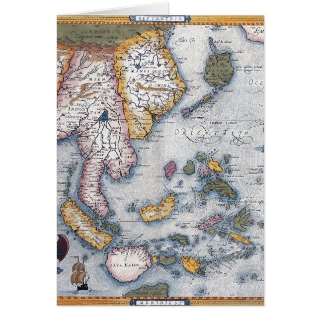 Mapa del siglo XVI de Asia sudoriental y de (Frente)