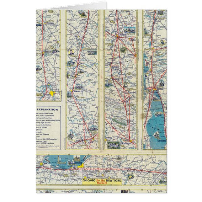 Mapa del sistema de Verso American Airlines (Frente)