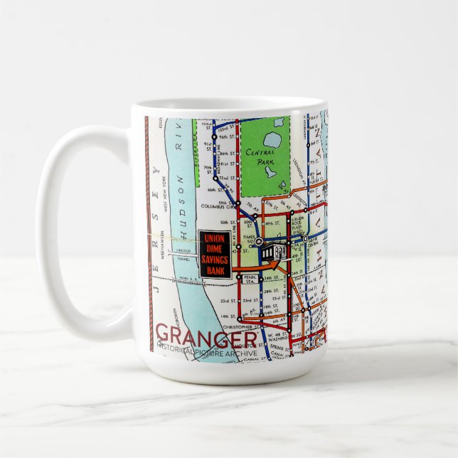Mapa del subterráneo de Nueva York taza blanca (Izquierda)