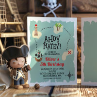 Mapa del tesoro pirata Invitación de cumpleaños
