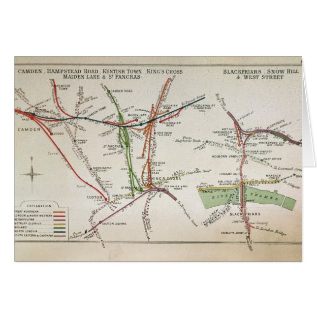 Mapa del transporte de Londres, c.1915 (Anverso (Horizontal))