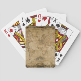 Mapa del viejo mundo antiguo sobre cartas de juego