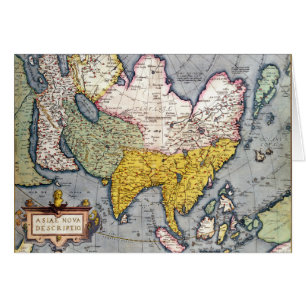 Mapa del vintage de Asia el 1580