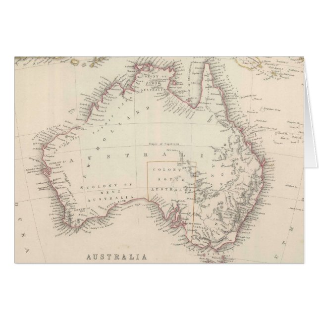 Mapa del vintage de Australia (1848) (Anverso (Horizontal))