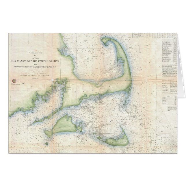 Mapa del vintage de Cape Cod (1857) (Anverso (Horizontal))