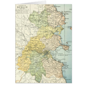 Mapa del vintage de Dublín y de los alrededores