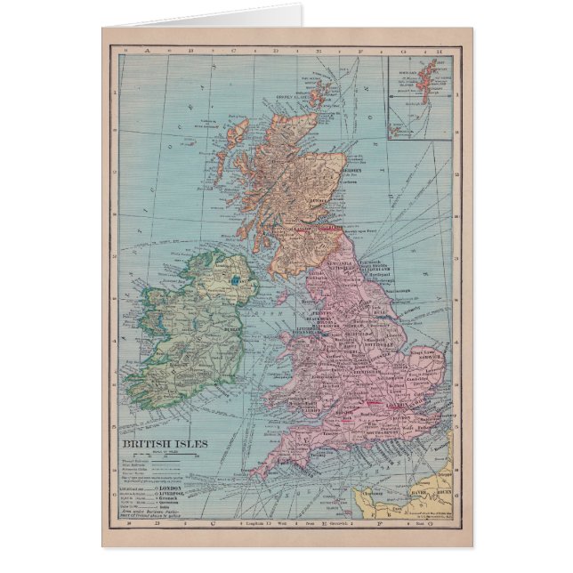 Mapa del vintage de Inglaterra (Frente)