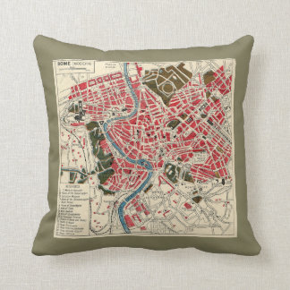 Mapa del vintage de la almohada de Roma