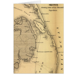 Mapa del vintage de Outer Banks (1862)